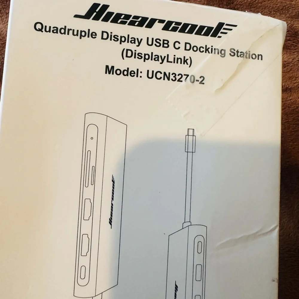Hiearcool Docking Station for laptop, Quadruple Display USB C 12 in 1 New